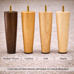 Pied de meuble conique minimaliste en bois massif robuste pour canapé, table, lit, chambre à coucher, finition bois clair, qualité supérieure, OEM - Product Image 3
