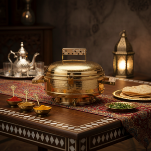 Olla Caliente de Acero Inoxidable Dorado Martillado, Duradera, con Tapa con Cierre y Asas Laterales para Almacenamiento de Alimentos, Servir y Decorar la Mesa de Cocina - Product Image 6