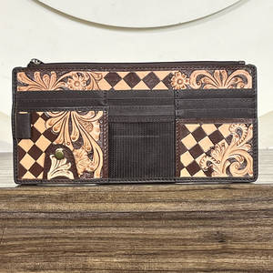 Organizador Universal de Piel Genuina para Visera de Coche con Diseño Floral y Cuadros, Soporte para Documentos y Tarjetas de Vehículo, Accesorio Interior - Product Image 4