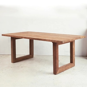 Juego de comedor de madera de teca reciclada rústica antigua Mesa Rectangular de madera con 2 bancos para el hogar o la cocina del Hotel al por mayor - Product Image 6