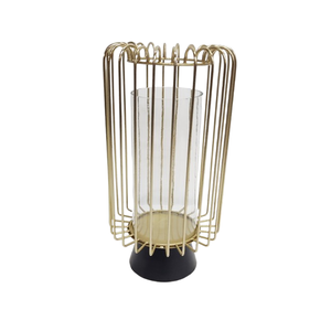 Metal <b>Candlestick</b> <b>Holder</b> for Weddings & Festivals Elegant Party Decoration with Candle Jars <b>Gold</b> Color Finished - Product Image 1