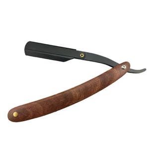 SHAVETTE RAZORS & CO Rasoirs de barbier en acier inoxydable de haute qualité 5.5 ''manche en bois argenté réutilisable A + Grade vente chaude en gros - Product Image 3