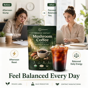 Café de Hongos 10 en 1, Instantáneo, Cordyceps, Reishi, Chaga, Energía, Concentración, Apoyo Inmunológico, Pre y Post Entrenamiento, Suplemento Dietético, a Granel - Product Image 3