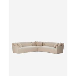 Lowell Chesterfield Sectional <b>Sofa</b> by Amber Lewis X Four Hands Genuine Leather Extendable Corner <b>Slipcover</b> <b>for</b> Home Furniture - Product Image 3