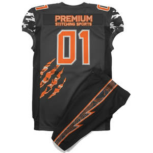 Ensemble d'uniformes de football américain personnalisés par sublimation, maillot et short pour jeunes et adultes, commande en gros pour équipe - Product Image 4