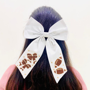 2025 Nueva colección India hermosa pinza de pelo con cuentas hechas a mano estilo de lazo de cola de cocodrilo con cierre de lazo de aspecto relajante hecho a mano - Product Image 3