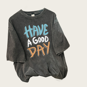 Camiseta personalizable de algodón lavado con ácido de peso pesado para hombre, cuello redondo, diseño de hombro caído de gran tamaño, estilo informal - Product Image 6