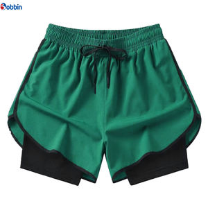 Pantalones Cortos Deportivos 2 en 1 con Logotipo Personalizado para Hombre, Pantalones Cortos Deportivos con Bolsillo Interior para Teléfono, Color Sólido, Ropa Masculina - Product Image 3