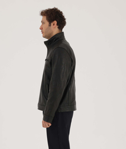 SVELG Premium Quality Genuine Calf Eco-Friendly Breathable Cotton Lined Slim Fit Casual <b>Retro</b> Spring Men's Zipper Nonwoven Stand - Product Image 2