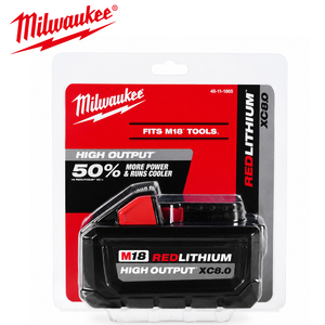 Batería <span class=keywords><strong>Milwaukee</strong></span> Tool 18V <span class=keywords><strong>M18</strong></span> de Iones de Litio de Capacidad Extendida (XC) 8.0 Ah REDLITHIUM HIGH OUTPUT para Herramienta <span class=keywords><strong>M18</strong></span>, Batería de Repuesto - Product Image 1