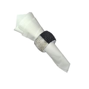 Servilleteros con cuentas de vidrio antiguo, decoración de mesa negra y plateada para reuniones familiares diarias y decoraciones para fiestas - Product Image 6