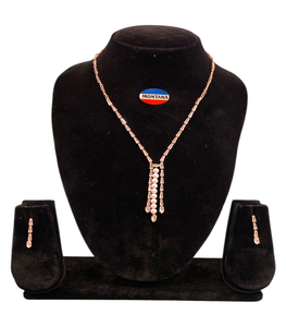 Élégant classique B181 élégant diamant mode ensemble Vintage collier et boucles d'oreilles pour anniversaires de mariage fêtes fiançailles - Product Image 2