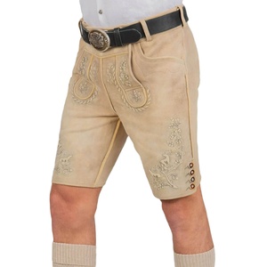 Pantalones cortos bávaros Lederhosen, auténticos Lederhosen alemanes, disfraz para el festival Oktoberfest para hombres. - Product Image 1
