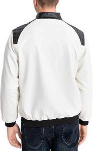 Stand Coller Slim_Fit Hiver Petit à Plus 8XL Taille Mode Hommes Vestes En Cuir Solide Couleur Fermeture Éclair - Product Image 3