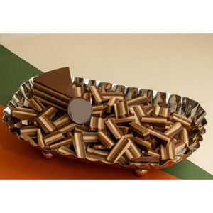 Bandeja de servicio de chocolate de metal dorado de diseño exclusivo Bandeja de presentación de servicio de chocolate para fiestas y otros eventos Uso - Product Image 5