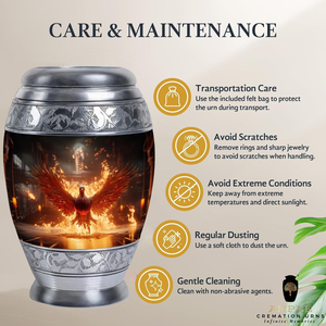 Urnes de crémation en métal d'urne en aluminium artisanale d'hommage intemporel | Revêtement Meena | Conception étanche - Product Image 5