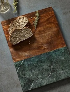 Tabla de cortar de mármol de madera de acacia Natural de alta calidad, bloque multifunción para cortar, queso y servir en la cocina de la India - Product Image 6