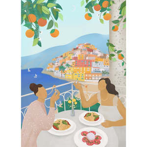 Impresión en Lienzo de Chicas Modernas en Positano, Obra de Arte Elegante - Product Image 1