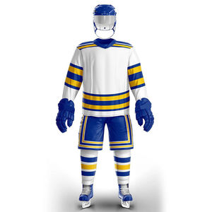 Ensembles d'uniformes de hockey sur glace respirants Maillots et pantalons sublimés évacuant l'humidité Tissu durable pour les sports d'équipe de compétition - Product Image 3