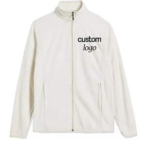 Chaqueta de Forro Polar para Hombre de Alta Calidad, 330g, Color Sólido, Otoño Invierno, Cierre Completo, Cuello Mao, Logotipo Personalizado, Tinte Liso - Product Image 2