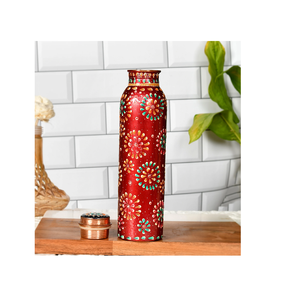 Printed Copper Water <b>Bottle</b> <b>Travelling</b> Purpose/Yoga Ayurveda Health Printed Manufacturers Healthy and Energy Drinks - Product Image 4