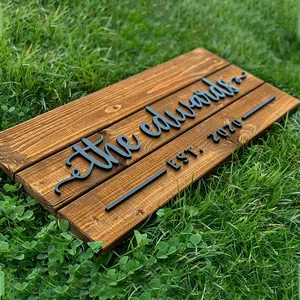 Outdoor Chalkboard Yard Sign Rustic Brown Wood Stake Decorative Garden Marker Decor Sign Lawn Custom Wood Sign