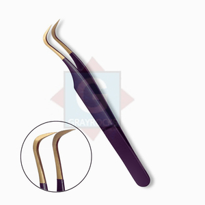 Pinzas de pestañas profesionales de acero inoxidable de alta calidad al por mayor instrumentos de belleza para extensiones de pestañas - Product Image 1