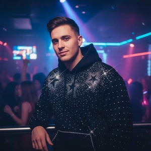 Sudadera con Capucha Personalizada de Corte Regular, de Alta Calidad, Impermeable, para Invierno, Estilo Urbano, con Pedrería, Forro Polar, Color Negro, para Hombre, 2026 - Product Image 4