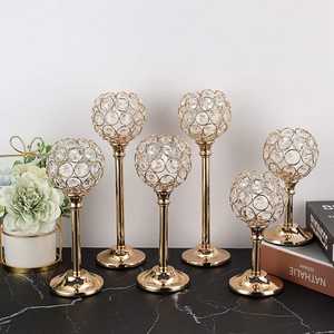 Juego de Portavelas de Cristal y Metal para Bodas, Decoración de Centro de Mesa para Banquetes, Eventos, Hoteles, Fiestas, Exhibidores, Artículos de Decoración - Product Image 4