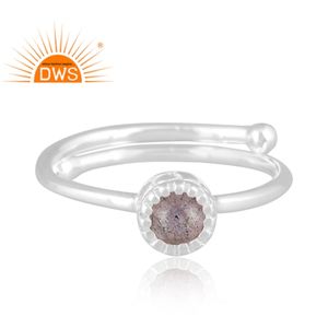 Latest Design Fine Sterling Silver Natural Labradorite Gemstone <b>Adjustable</b> <b>Ring</b> Custom Jewelry For Women Gift For Her - Product Image 2