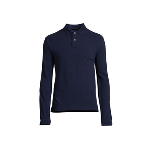 เสื้อยืดคอปกโปโลแขนยาวผ้าฝ้ายสำหรับผู้ชาย, เสื้อโปโลแขนยาวเรียบ, เสื้อยืดแขนยาวเรียบสำหรับผู้ชาย - Product Image 3