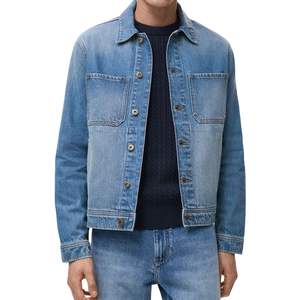 Streetwear décontracté zippé élégant veste en jean à la mode qualité supérieure conception personnalisée vestes en jean coupe ample pour hommes - Product Image 4