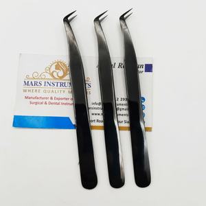 Pinces à épiler professionnelles pour extensions de cils Black Plasma 65 degrés, pointe pointue durable, pointe parfaite, acier inoxydable - Product Image 5
