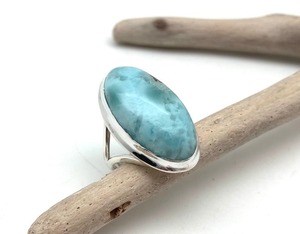 เครื่องประดับแหวนคลาสสิกสไตล์ Boho สำหรับผู้หญิงเครื่องประดับเงิน925สเตอร์ลิงเงิน Larimar พลอยแฮนด์เมดของขวัญสำหรับความรัก - Product Image 3
