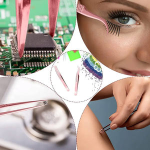 Lot de 5 pinces à cils en acier inoxydable, meilleur fournisseur, service OEM, utilisation pour les soins personnels, pointe droite et incurvée - Product Image 5