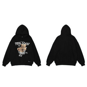 เสื้อฮู้ดผ้าคอตตอนทรงหลวมสำหรับผู้ชายเสื้อมีฮู้ดลายสกรีนลายทันสมัย - Product Image 6