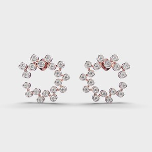 Pendientes de Diamantes Cultivados en Laboratorio con Certificación IGI, Diseño de Corazón, Oro Amarillo/Rosa/Blanco de 18K, Pendientes de Diamantes en Racimo con Forma de Corazón - Product Image 6
