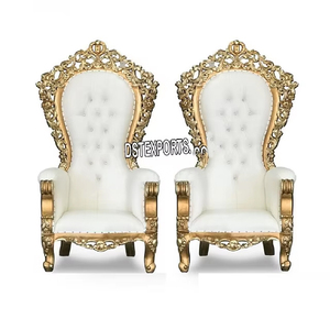 Chaises de marié de scène de mariage sculptées lourdes chaises de marié de mariée pour les chaises de cérémonie de mariage hindou de mariage pour Couple - Product Image 6