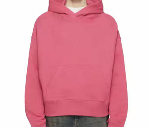 Venta al por mayor de encargo de alta calidad 100% algodón de color sólido Top de algodón para los hombres relajado transpirable Sudadera con capucha Unisex - Product Image 1