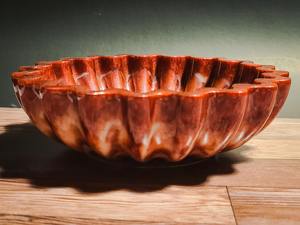 <b>Red</b> Wooden Decorative <b>Bowl</b> Handcrafted Rustic Finish Elegant Centerpiece for Dining Table Kitchen Living Room Gift Display Use - Product Image 2