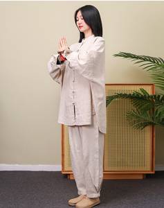 เสื้อทูนิคผ้าลินินโอเวอร์ไซส์ปรับแต่งได้สำหรับผู้หญิงคอลเลคชั่นฤดูใบไม้ผลิ-เสื้อเบลาส์นุ่มถักทอแบบลำลองทรงหลวม - Product Image 2