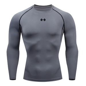 New Slim Fit Full Sleeves Jogging Wear Customize logo Design Gym Shirts Stylish Wholesale Rash Guard - Product Image 4