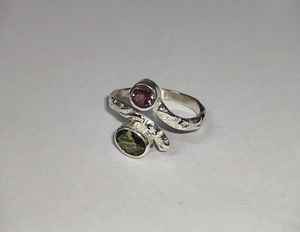 แหวนแต่งงาน/หมั้น คลาสสิค ตัวเรือนเงินแท้ 925 ประดับพลอยทัวร์มาลีนหลากสี ชุบโรเดียม เหมาะสำหรับเป็นของขวัญ ขายส่ง - Product Image 1