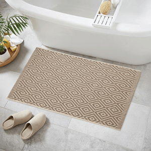 Soma Beige Recycled Cotton Rug Handwoven Indoor <b>Floor</b> Mat 50x80 cm - Product Image 1