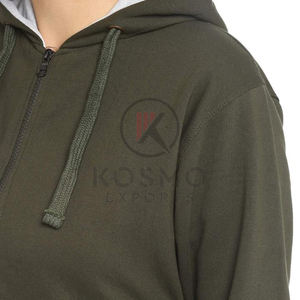 เสื้อฮู้ดผ้าฝ้าย100% สำหรับผู้หญิงพร้อมโลโก้ด้านหน้ามีฮู้ดซิปคอลเลกชันฤดูหนาวแบบลำลอง - Product Image 5