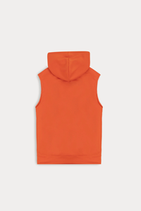 Wholesale <b>Sleeveless</b> Hooded Sweatshirt Regular Fit Drawcord Custom Logo Plus Size - Product Image 3