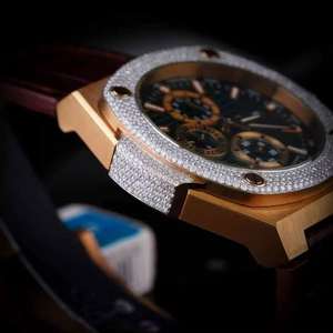 Montre mécanique de luxe en moissanite, testeur de diamants, montre sertie de diamants, montre pour homme en acier inoxydable, lunette de montre de rappeur, diamant VVS pour homme - Product Image 6