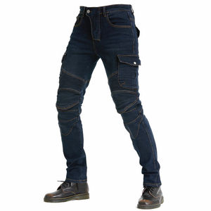 D-Ride Moto Jeans de moto tactiques respirants de haute qualité, camouflage bleu, séchage rapide, sécurité, pour hommes, protection des genoux amovible - Product Image 1