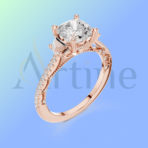 Bague en or 18 carats avec grosse pierre, modèle solitaire - Product Image 1