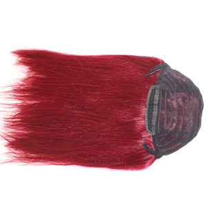 100% cheveux humains longue longueur attachée à la main naturelle vietnamienne droite Yaki perruque avec fermeture à lacet HD couleur rougeâtre 3 faisceaux pas cher! - Product Image 3